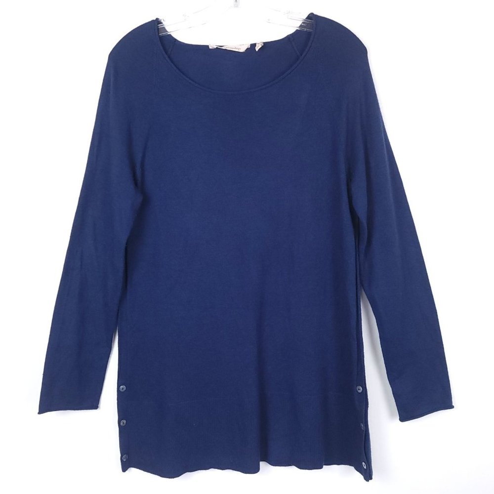 SOFT SURROUNDINGS Saturday Tunic Sweater Button Side Detail Hem Women's size S